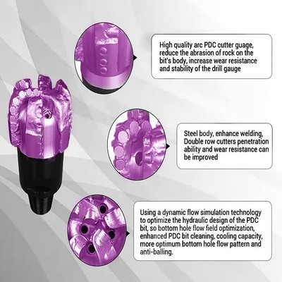 PDC сверла 6 лезвия алмазный камень сверла кусочки стального корпуса PDC сверла кусочек для продажи