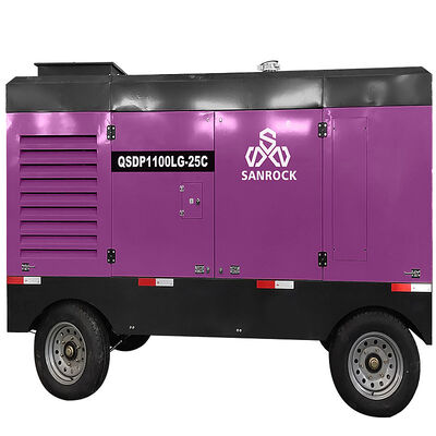 Низкий шум Камминс двигатель 25бар портативный дизельный винтовый воздушный компрессор для горной промышленности