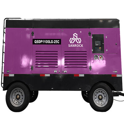 Низкий шум Камминс двигатель 25бар портативный дизельный винтовый воздушный компрессор для горной промышленности