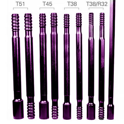 Буровой стержень для бурения горных пород, инструменты для бурения, резьбовой удлинительный буровой стержень T38 для верхнего ударного молотка