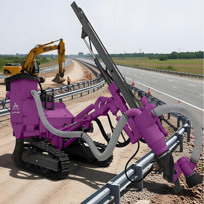 Anchor Piling Rig FIexible Angle Adjustment Hydraulic Drilling Rig Photovoltaic Pile Driver Machine 